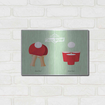 Luxe Metal Art 'Pong' by JJ Brando, Metal Wall Art,16x12