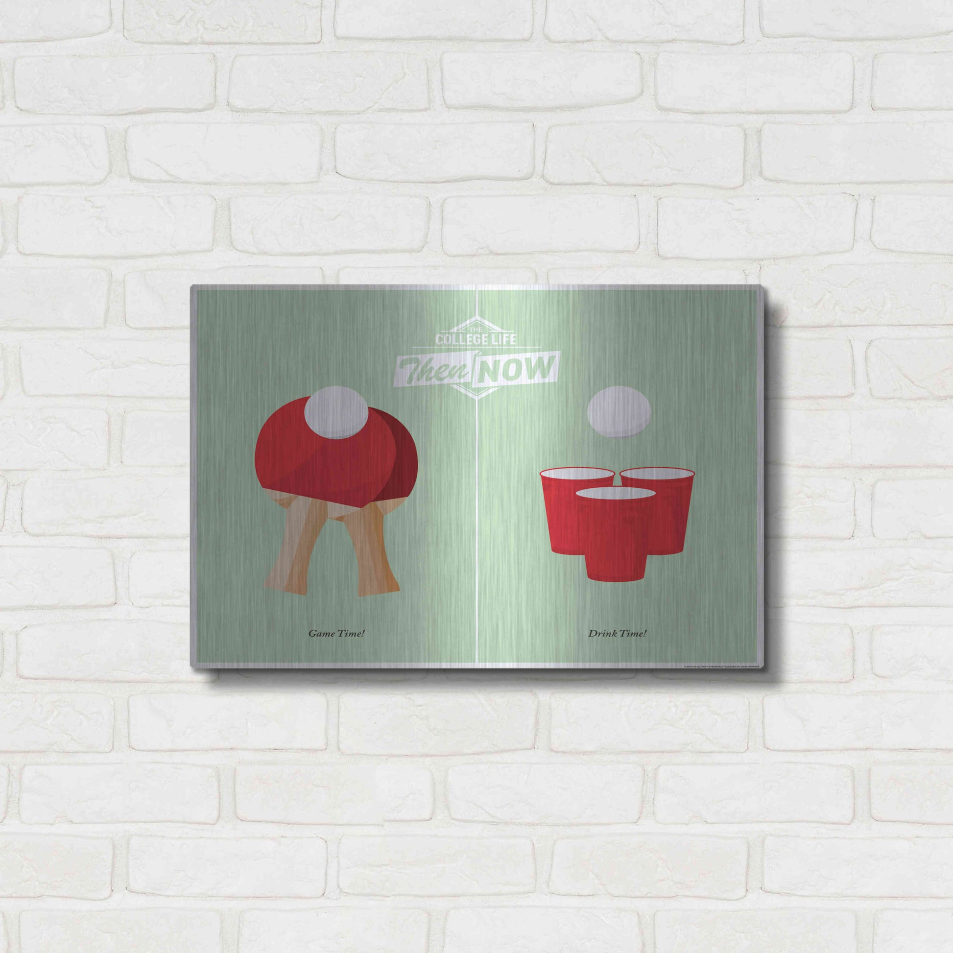 Luxe Metal Art 'Pong' by JJ Brando, Metal Wall Art,24x16