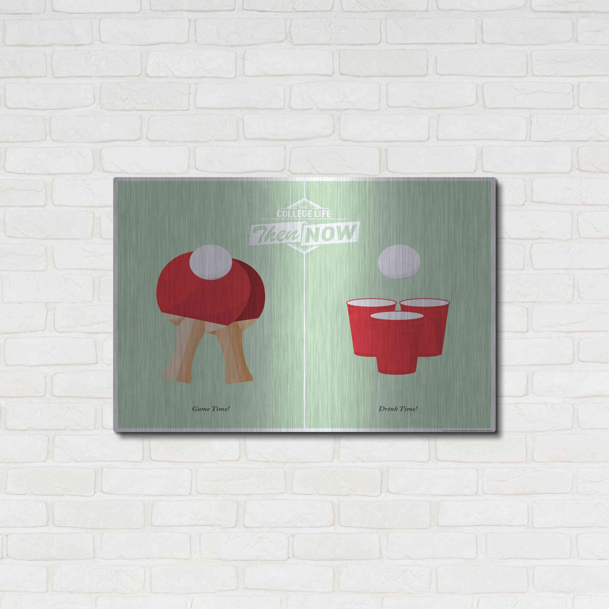 Luxe Metal Art 'Pong' by JJ Brando, Metal Wall Art,36x24