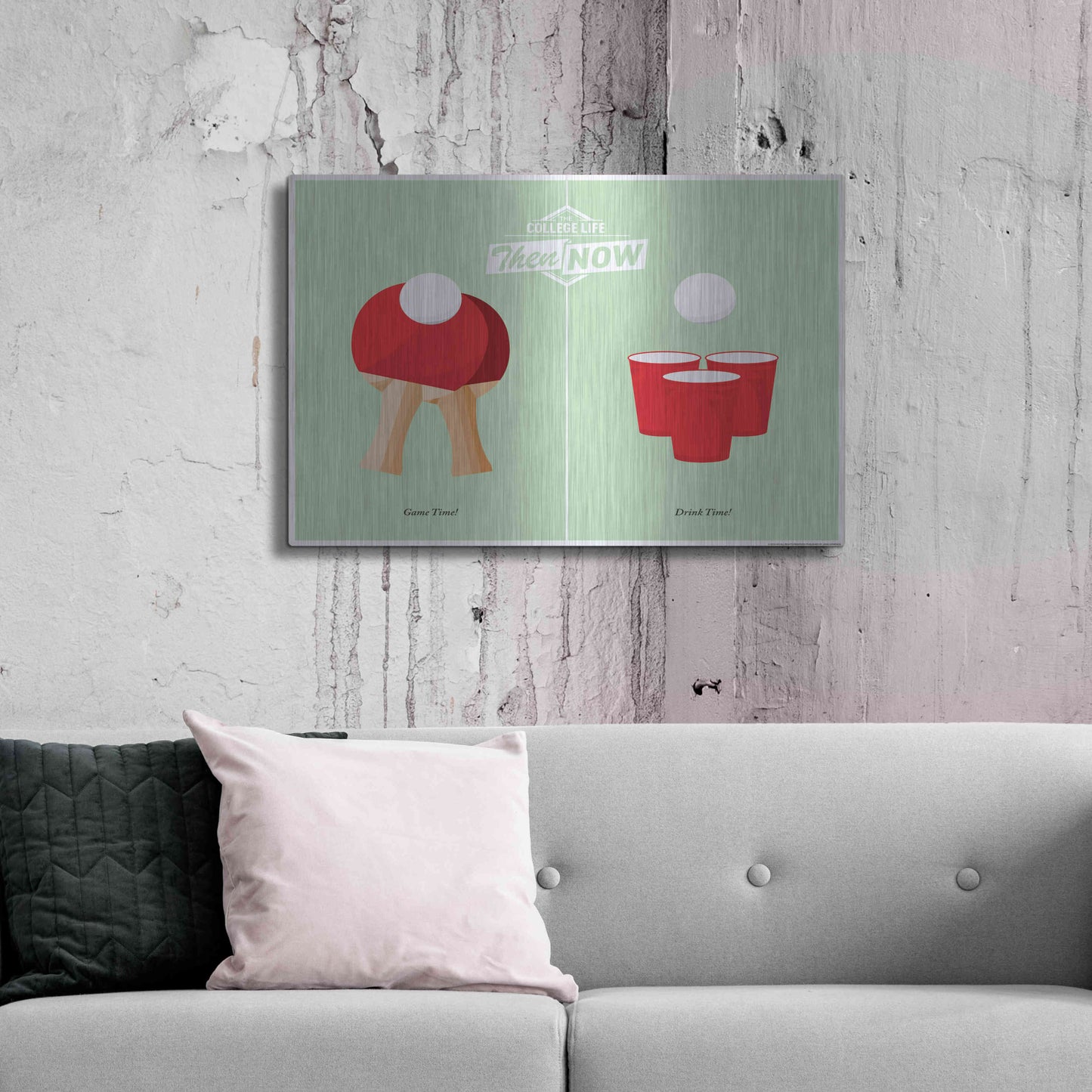 Luxe Metal Art 'Pong' by JJ Brando, Metal Wall Art,36x24