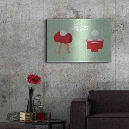 Luxe Metal Art 'Pong' by JJ Brando, Metal Wall Art,36x24