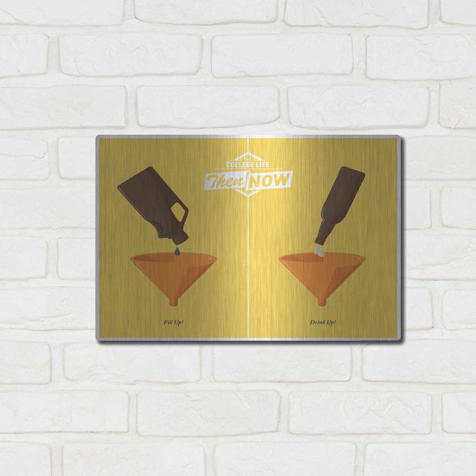 Luxe Metal Art 'Drink Up' by JJ Brando, Metal Wall Art,16x12