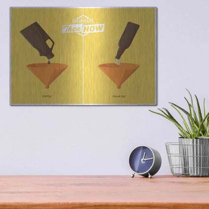 Luxe Metal Art 'Drink Up' by JJ Brando, Metal Wall Art,16x12