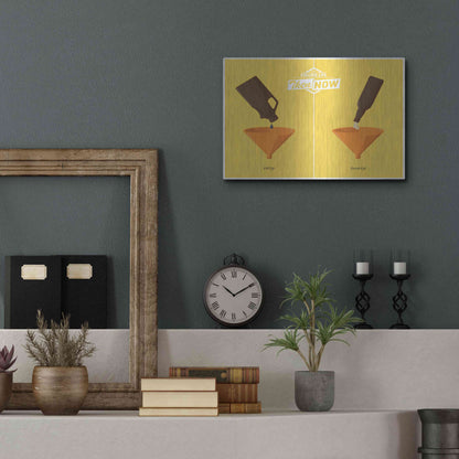 Luxe Metal Art 'Drink Up' by JJ Brando, Metal Wall Art,16x12