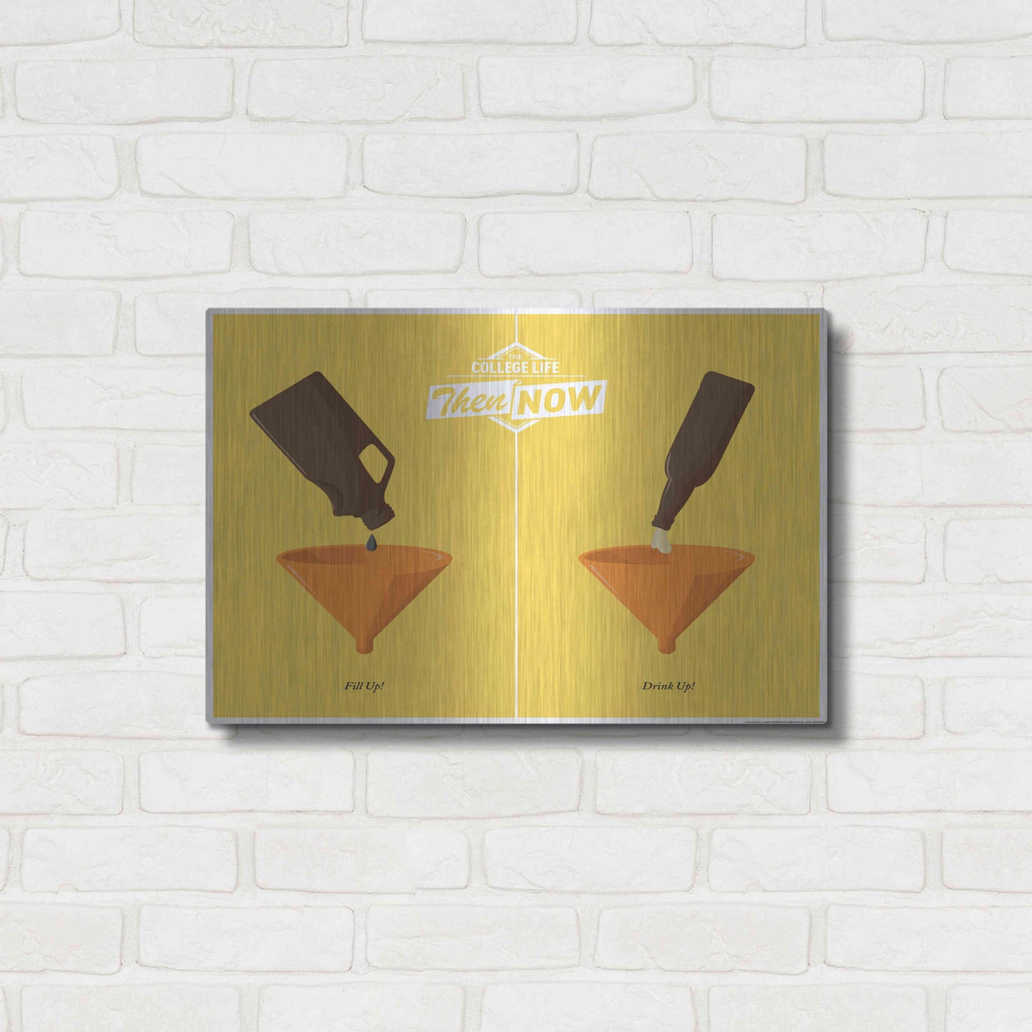 Luxe Metal Art 'Drink Up' by JJ Brando, Metal Wall Art,24x16