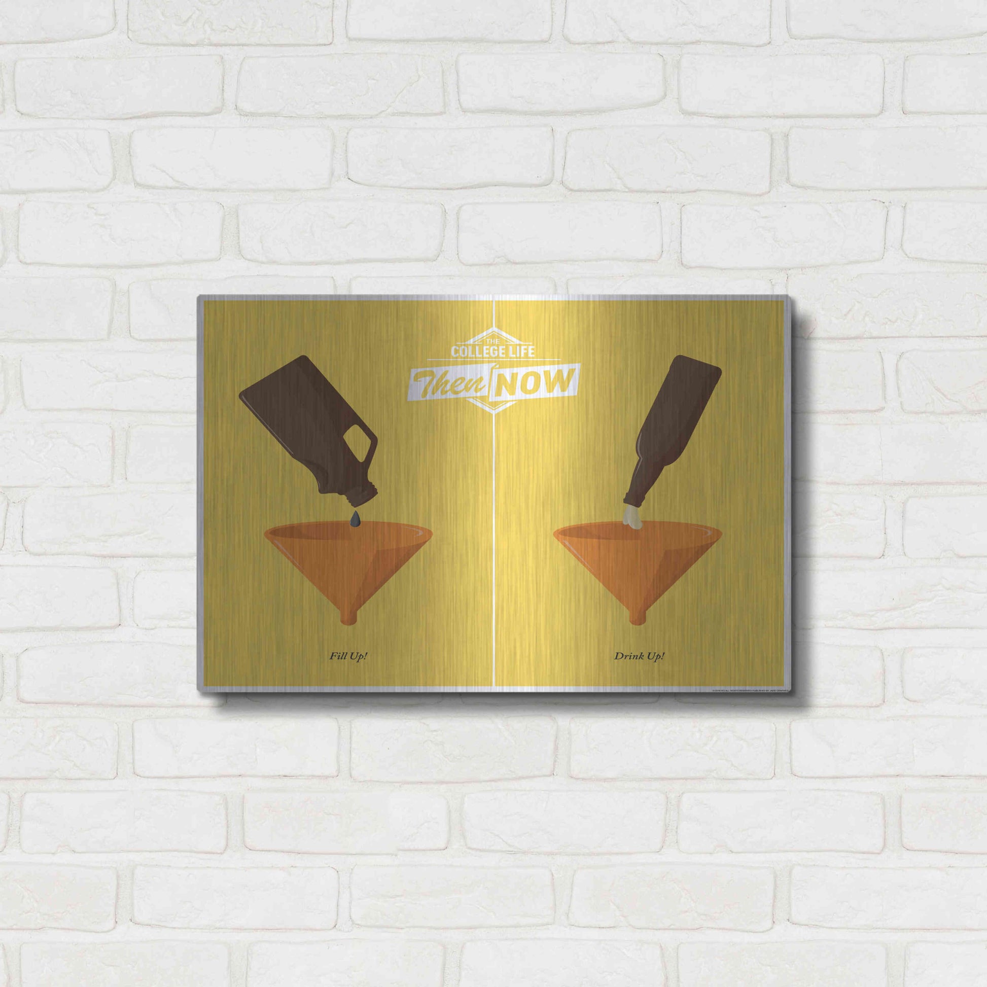 Luxe Metal Art 'Drink Up' by JJ Brando, Metal Wall Art,24x16