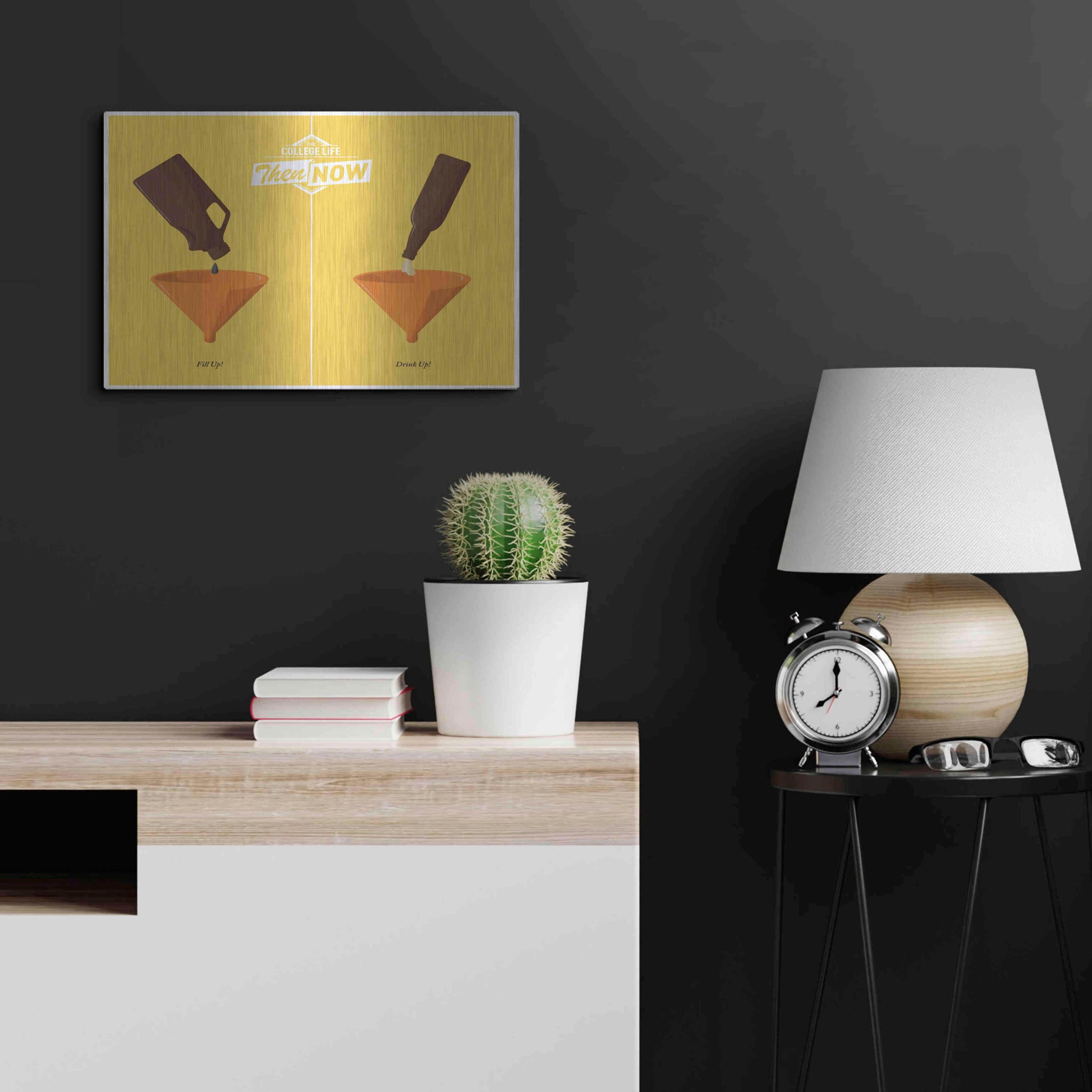 Luxe Metal Art 'Drink Up' by JJ Brando, Metal Wall Art,24x16