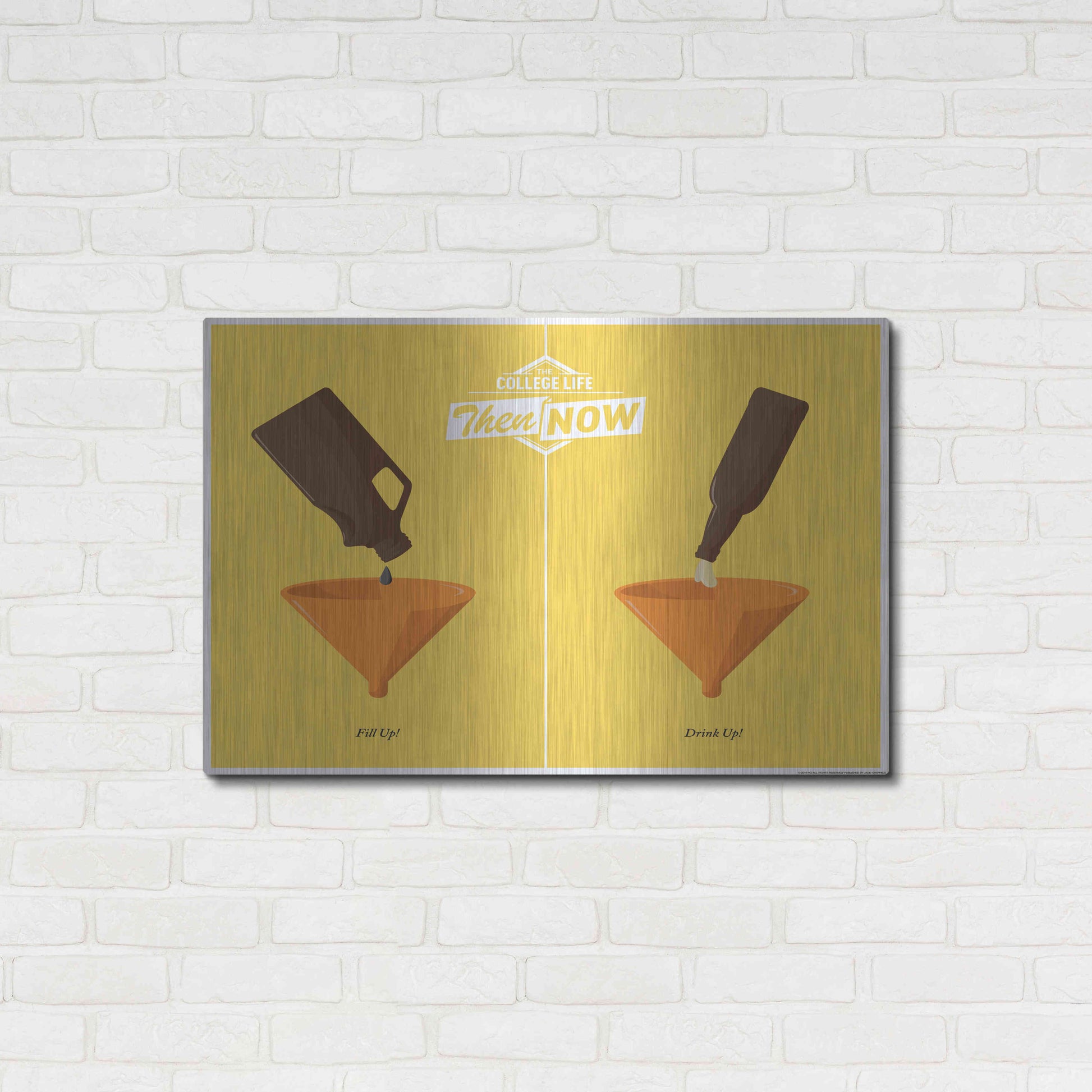 Luxe Metal Art 'Drink Up' by JJ Brando, Metal Wall Art,36x24