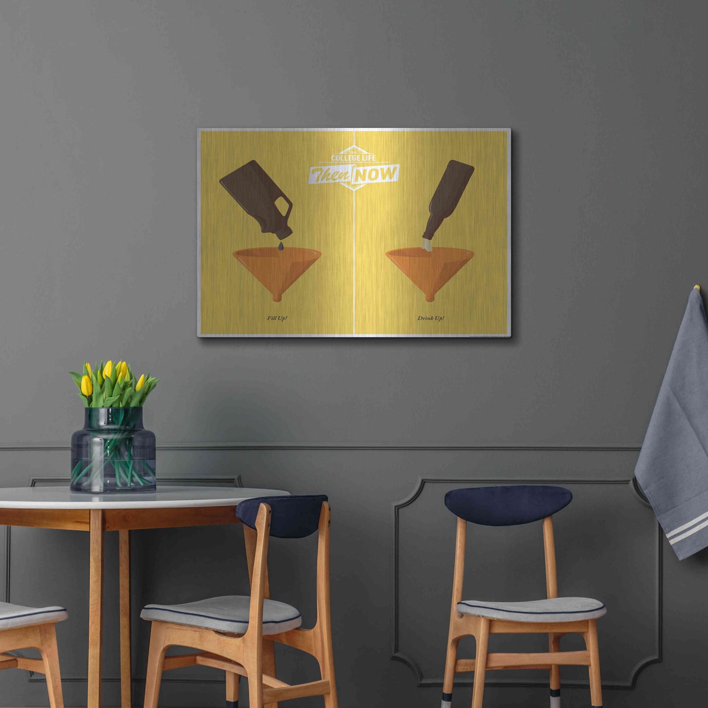 Luxe Metal Art 'Drink Up' by JJ Brando, Metal Wall Art,36x24