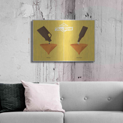 Luxe Metal Art 'Drink Up' by JJ Brando, Metal Wall Art,36x24