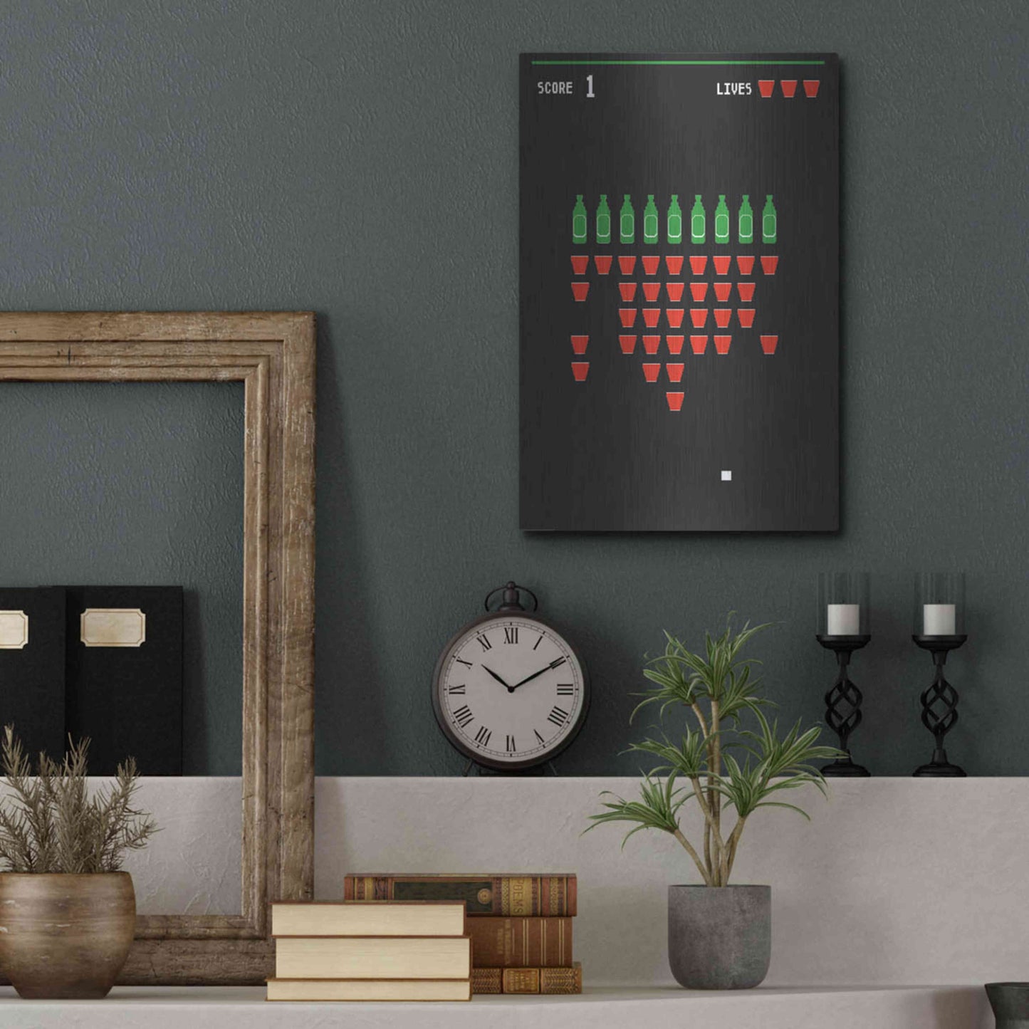 Luxe Metal Art 'Beer Pong' by JJ Brando, Metal Wall Art,12x16