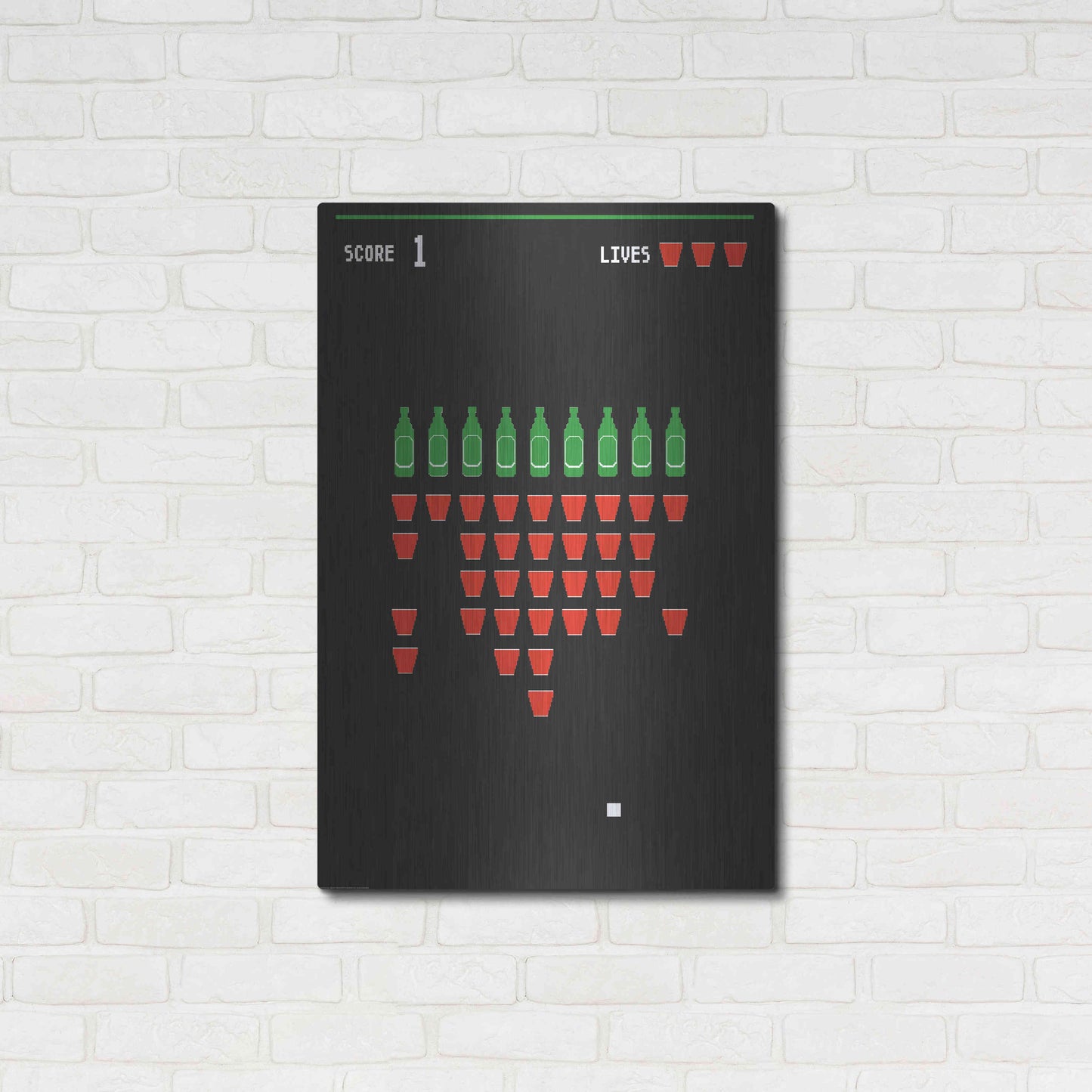 Luxe Metal Art 'Beer Pong' by JJ Brando, Metal Wall Art,24x36