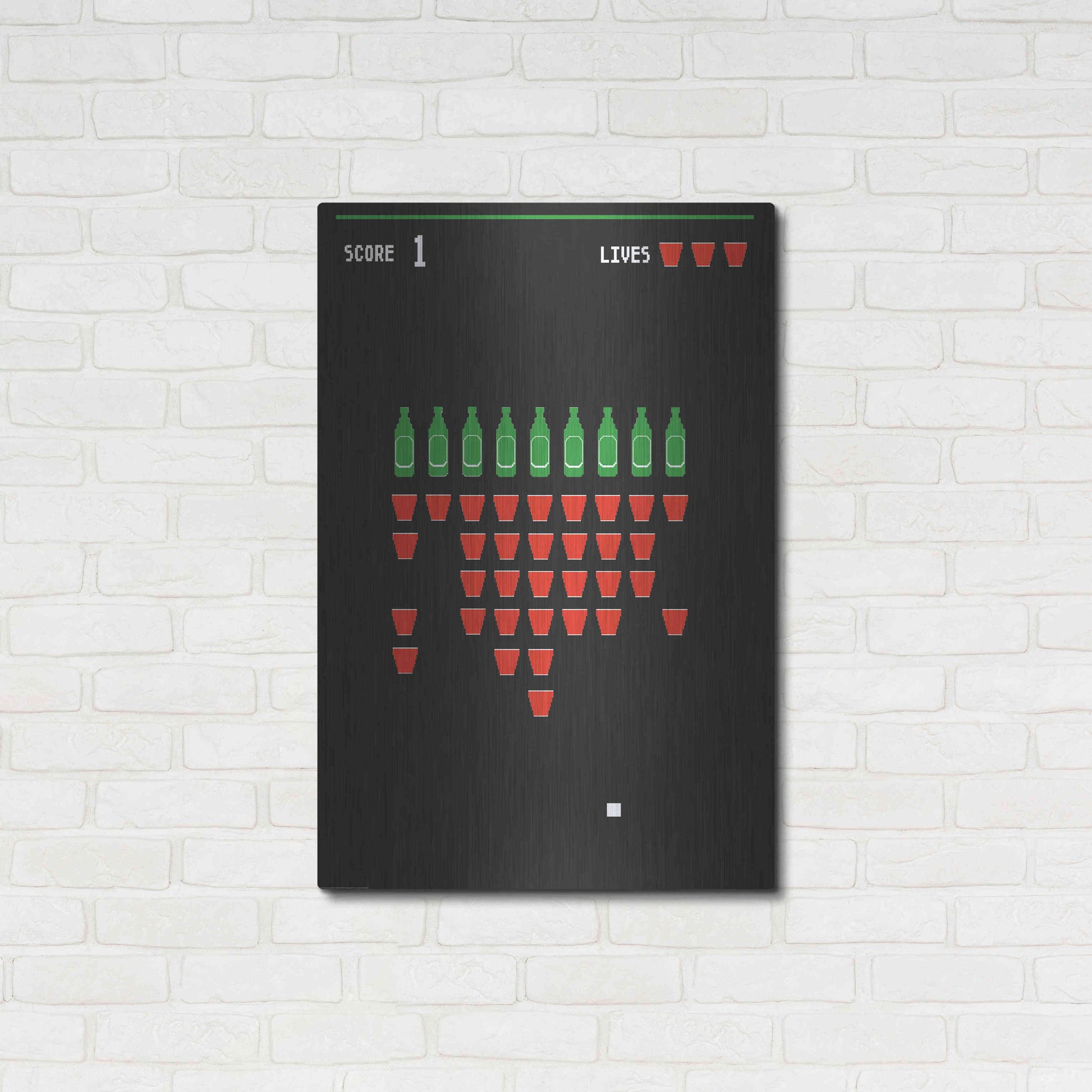 Luxe Metal Art 'Beer Pong' by JJ Brando, Metal Wall Art,24x36