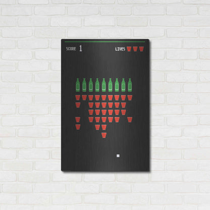 Luxe Metal Art 'Beer Pong' by JJ Brando, Metal Wall Art,24x36