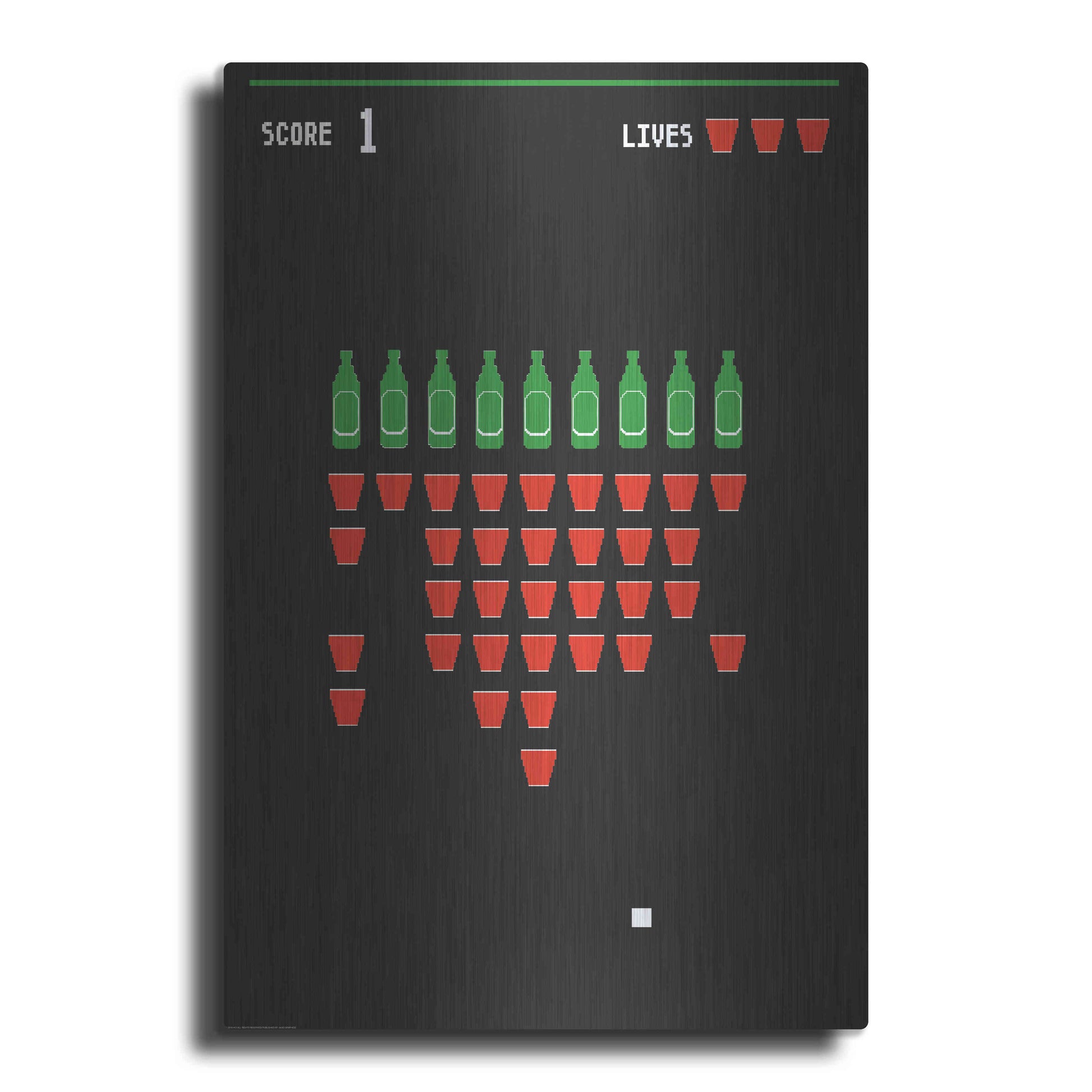 Luxe Metal Art 'Beer Pong' by JJ Brando, Metal Wall Art