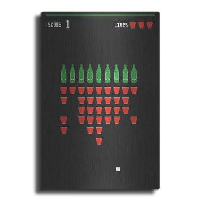 Luxe Metal Art 'Beer Pong' by JJ Brando, Metal Wall Art