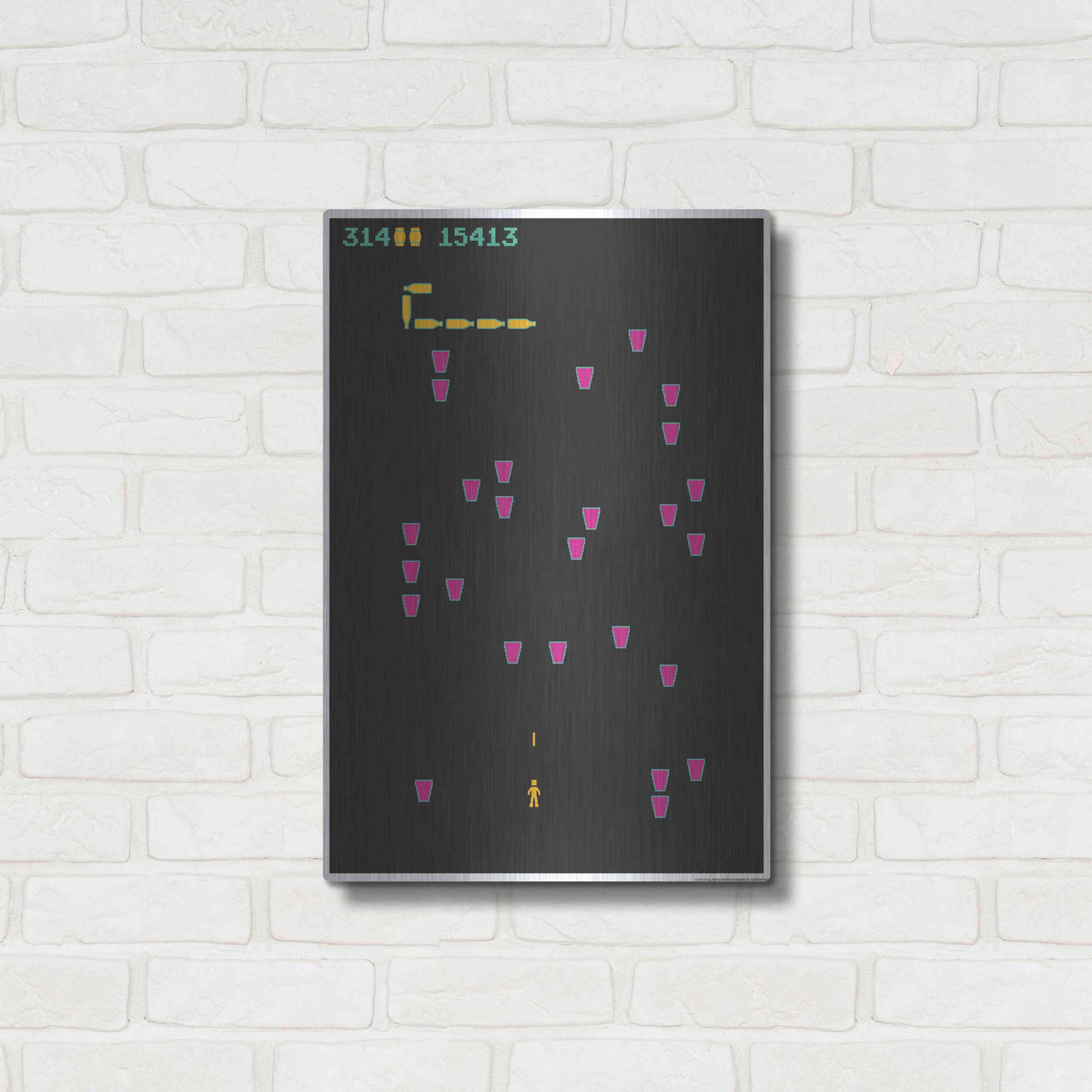 Luxe Metal Art 'Beer Snake' by JJ Brando, Metal Wall Art,16x24