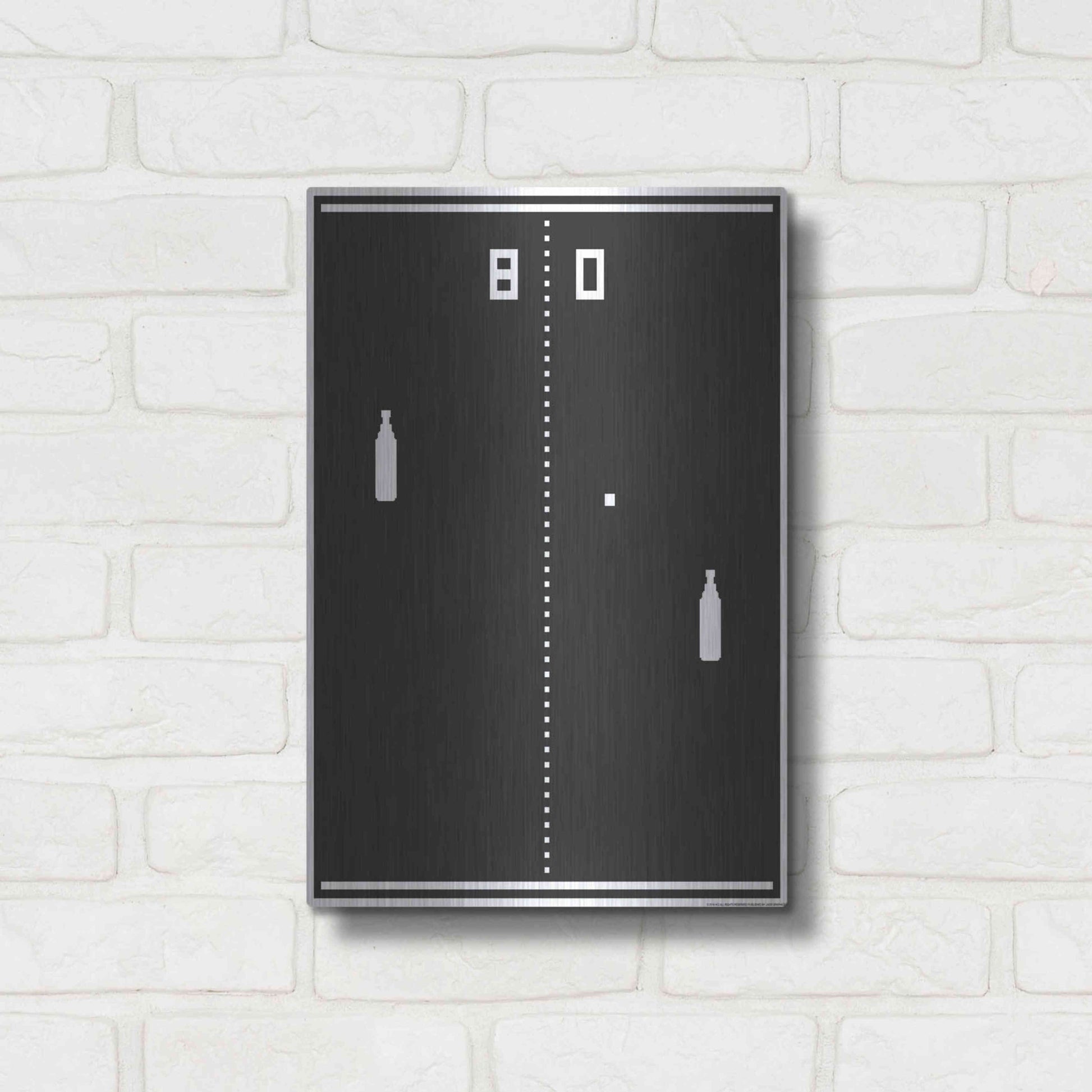 Luxe Metal Art 'New Pong' by JJ Brando, Metal Wall Art,12x16