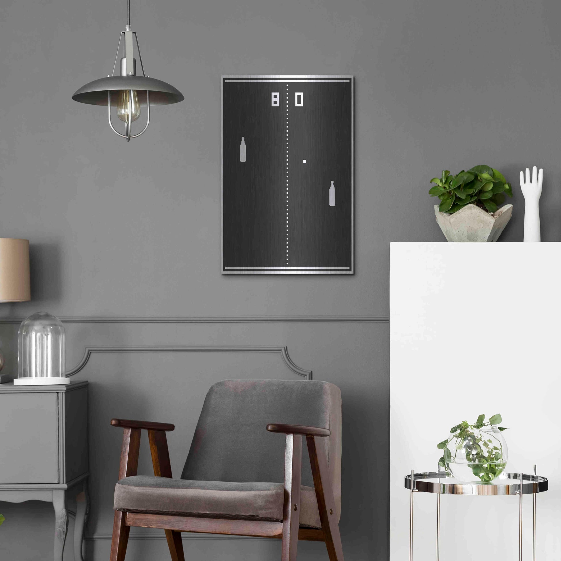 Luxe Metal Art 'New Pong' by JJ Brando, Metal Wall Art,16x24