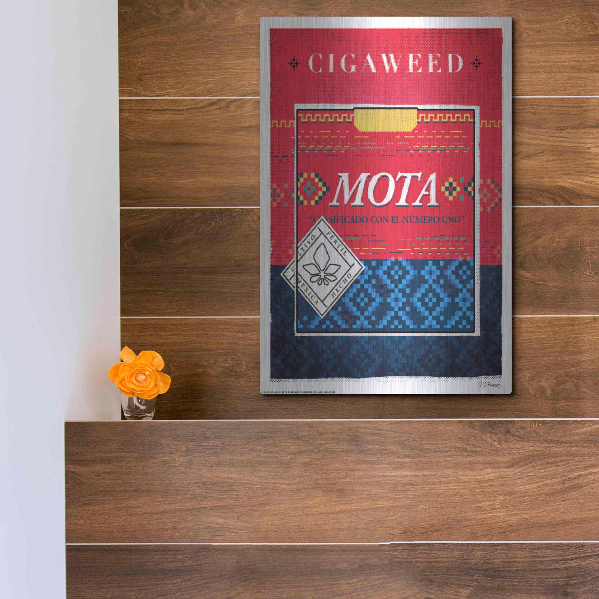 Luxe Metal Art 'Mota' by JJ Brando, Metal Wall Art,12x16