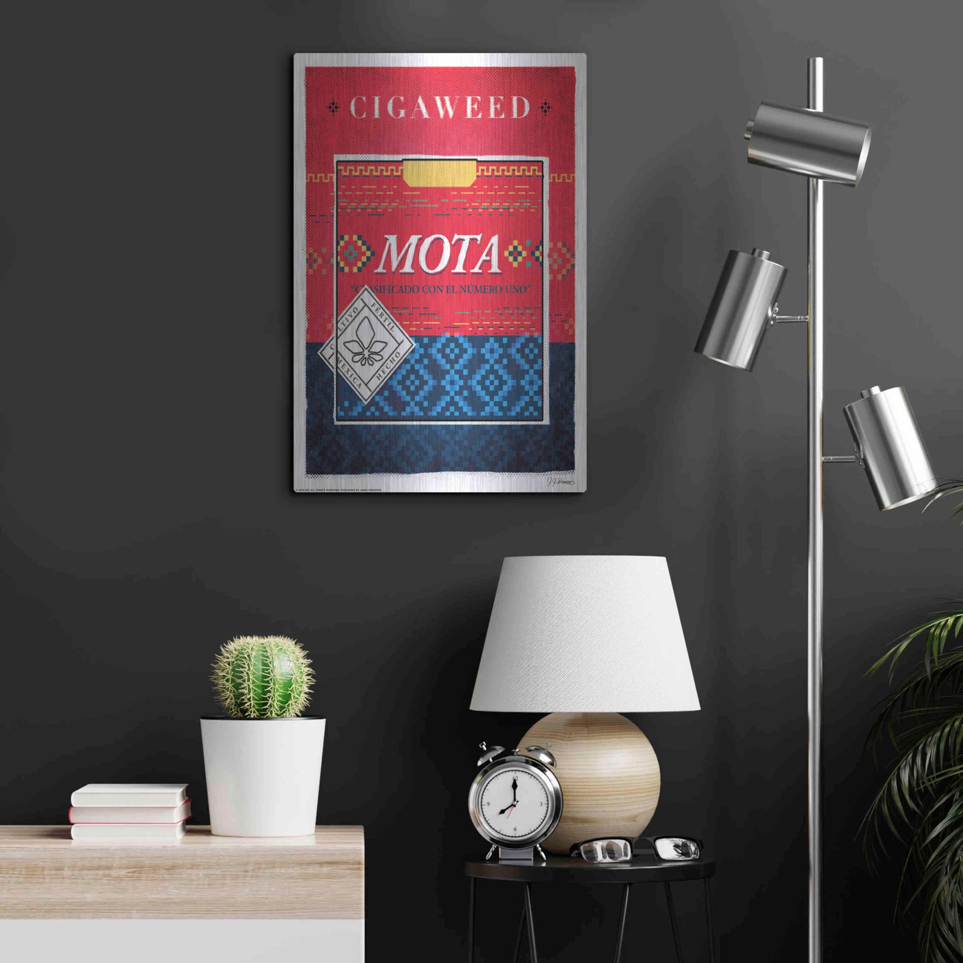 Luxe Metal Art 'Mota' by JJ Brando, Metal Wall Art,16x24