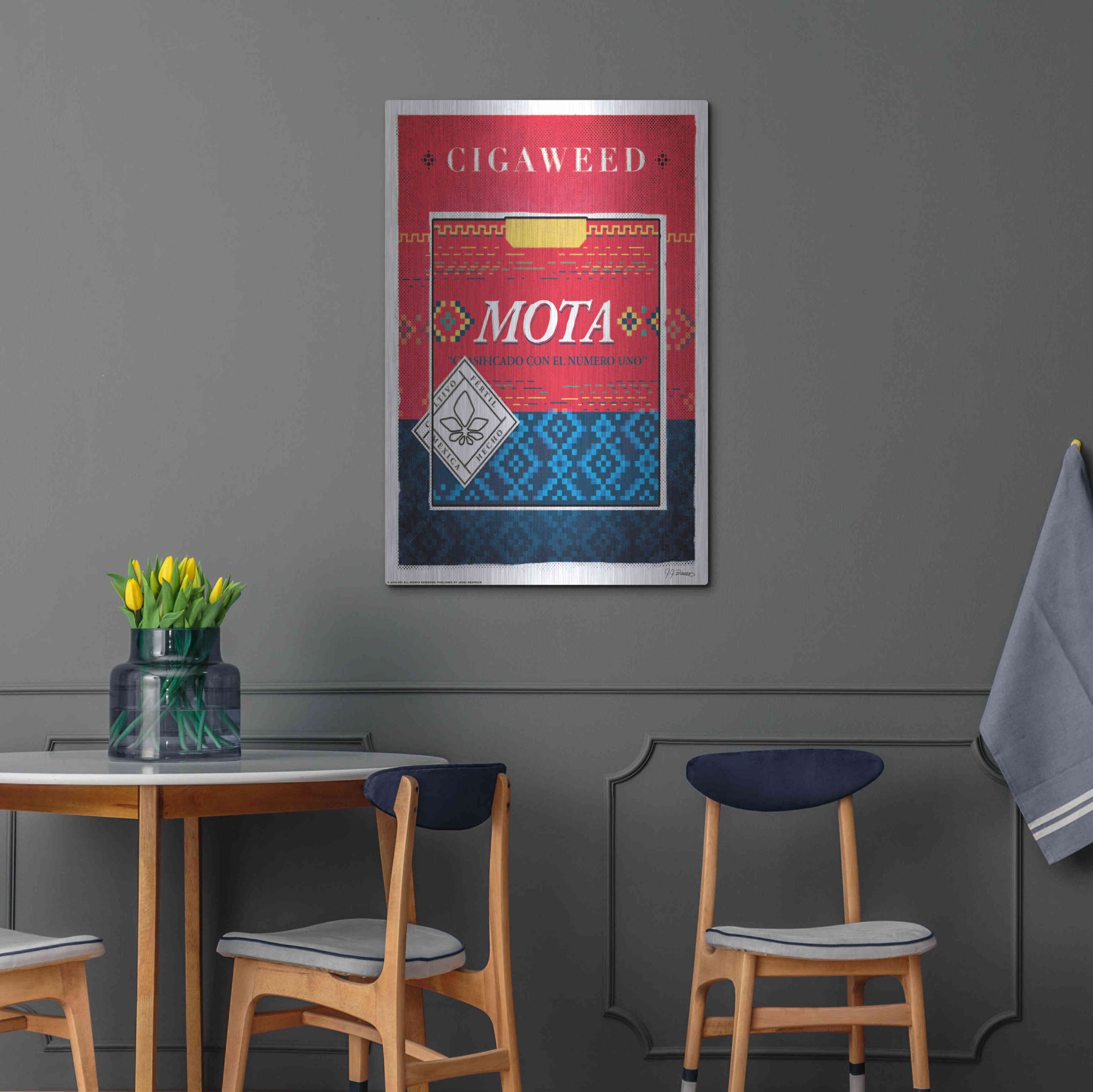 Luxe Metal Art 'Mota' by JJ Brando, Metal Wall Art,24x36