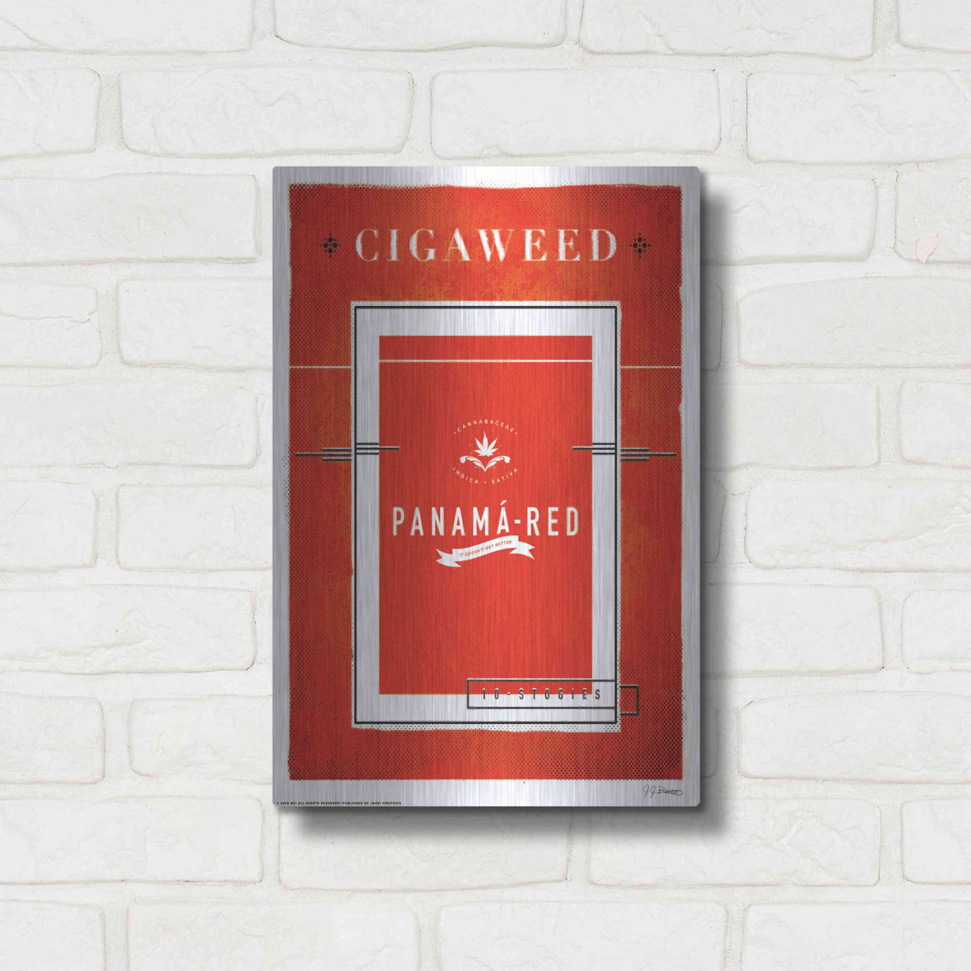 Luxe Metal Art 'Panama Red' by JJ Brando, Metal Wall Art,12x16