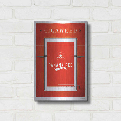 Luxe Metal Art 'Panama Red' by JJ Brando, Metal Wall Art,12x16