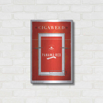 Luxe Metal Art 'Panama Red' by JJ Brando, Metal Wall Art,16x24