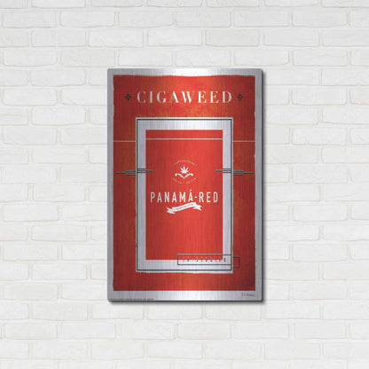 Luxe Metal Art 'Panama Red' by JJ Brando, Metal Wall Art,24x36