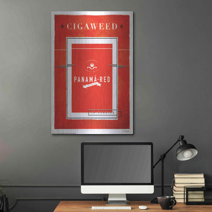 Luxe Metal Art 'Panama Red' by JJ Brando, Metal Wall Art,24x36