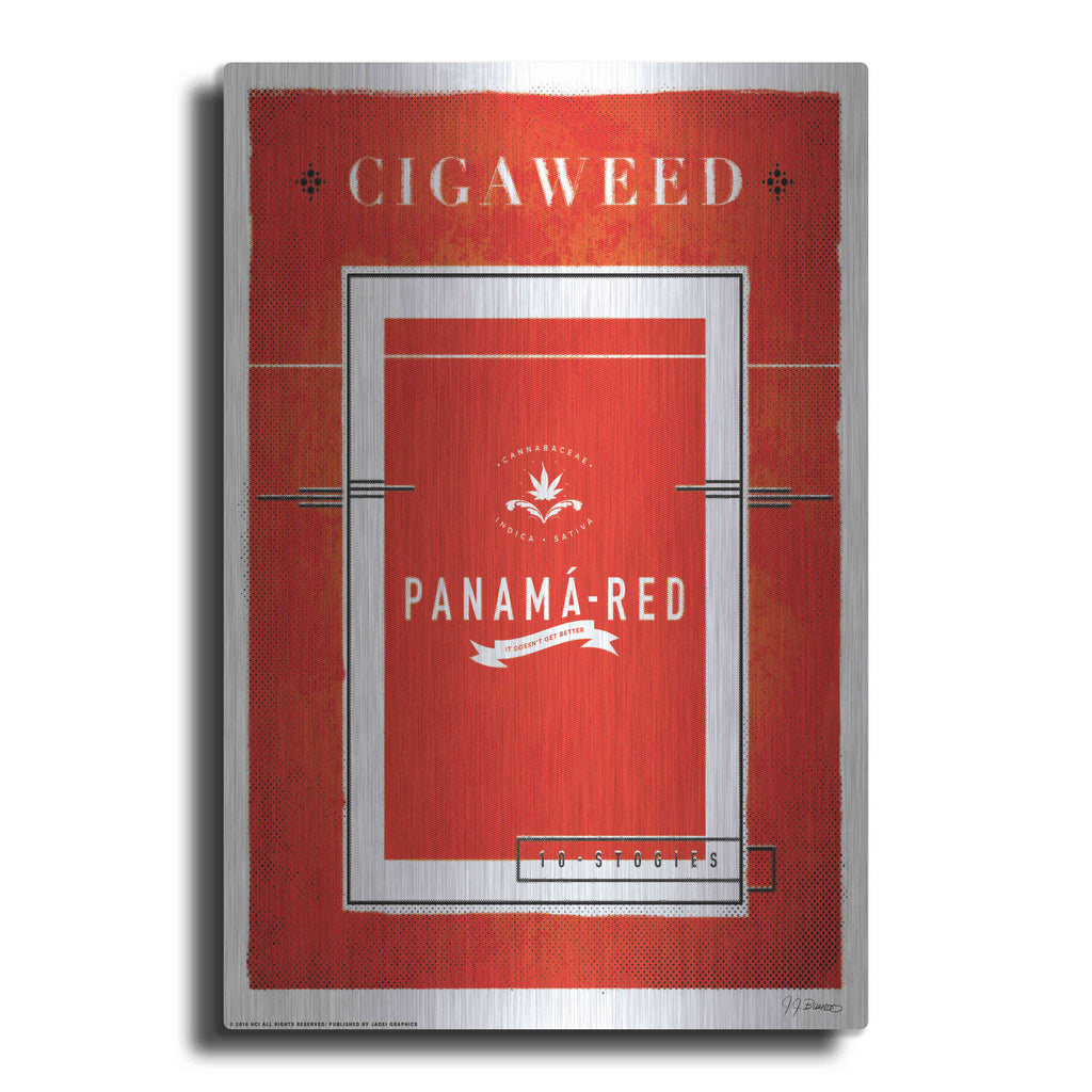 Luxe Metal Art 'Panama Red' by JJ Brando, Metal Wall Art
