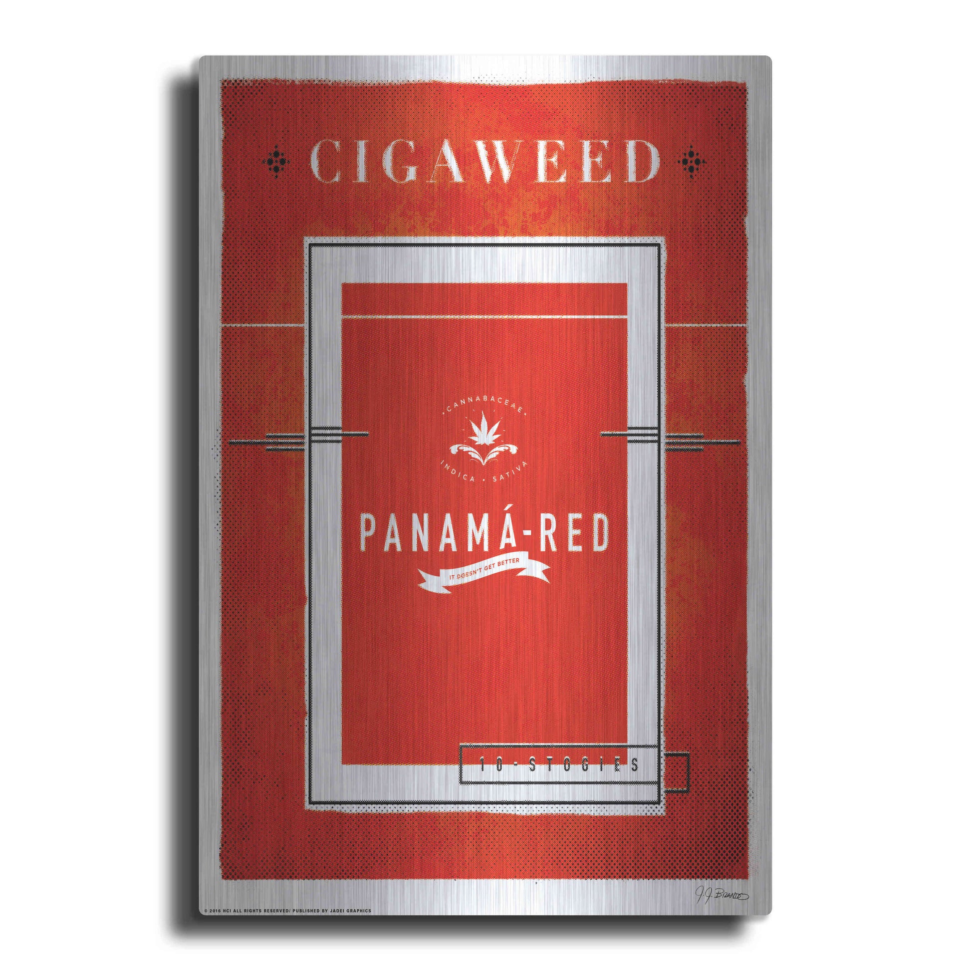 Luxe Metal Art 'Panama Red' by JJ Brando, Metal Wall Art