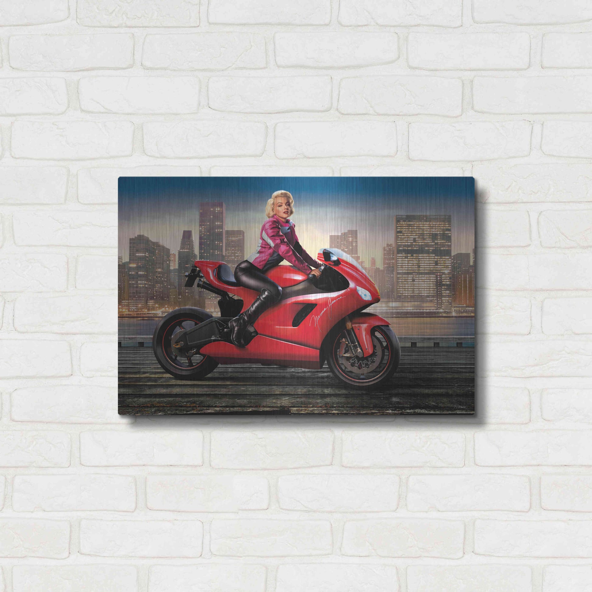 Luxe Metal Art 'Marilyn's Ride' by JJ Brando, Metal Wall Art,24x16