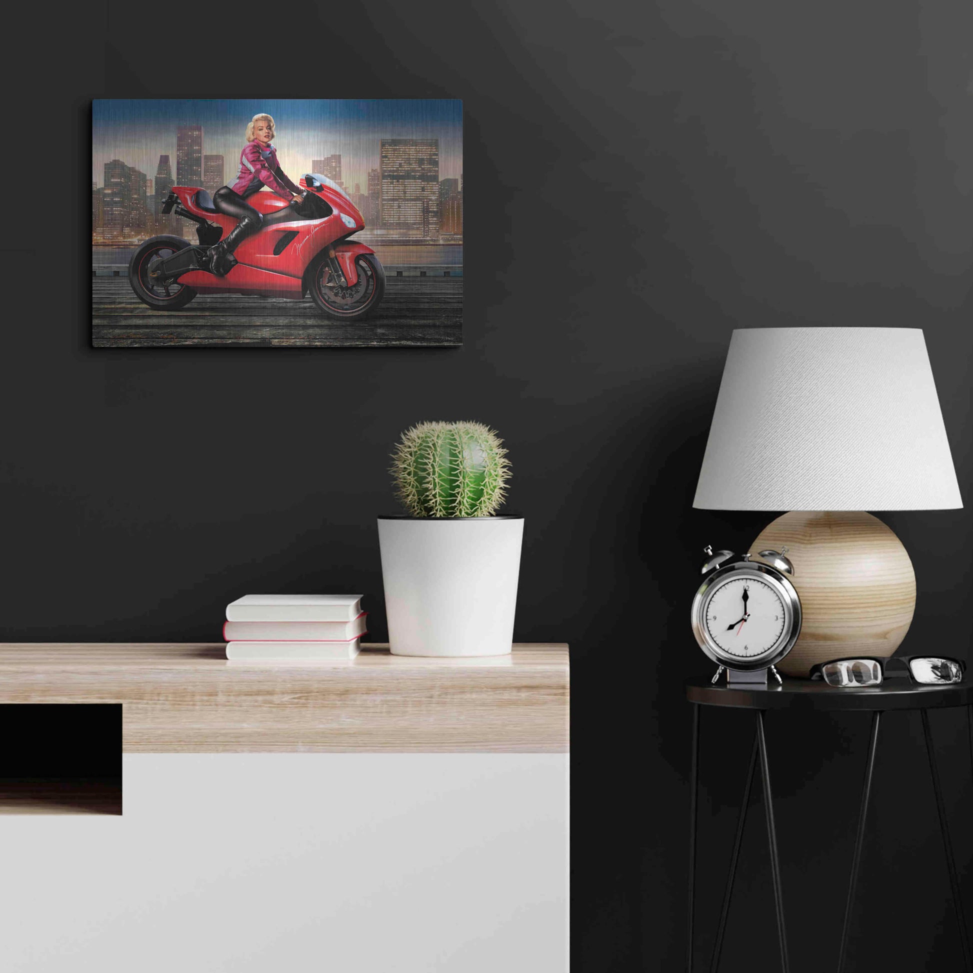 Luxe Metal Art 'Marilyn's Ride' by JJ Brando, Metal Wall Art,24x16