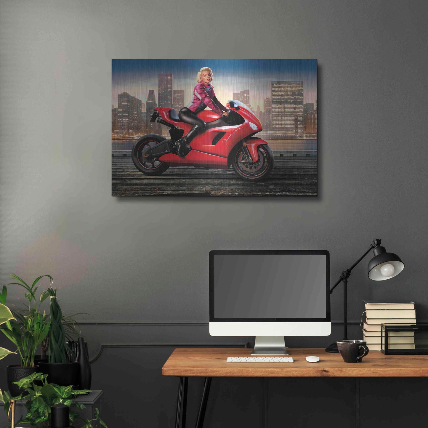 Luxe Metal Art 'Marilyn's Ride' by JJ Brando, Metal Wall Art,36x24