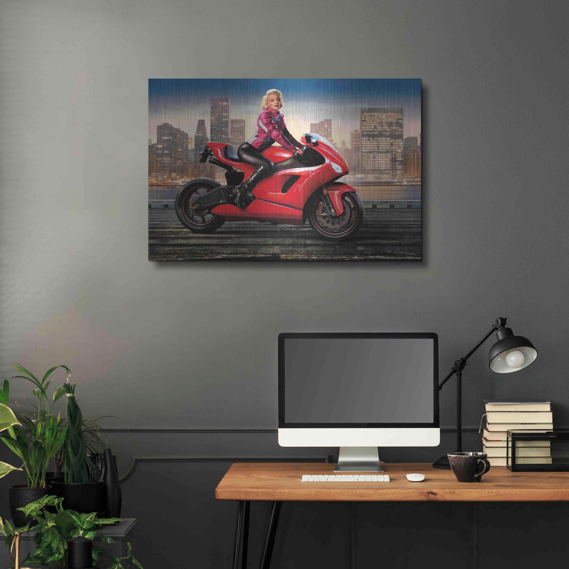 Luxe Metal Art 'Marilyn's Ride' by JJ Brando, Metal Wall Art,36x24