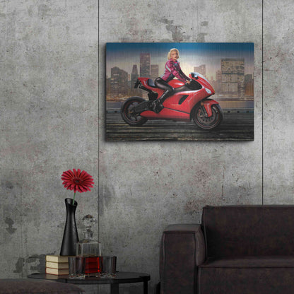 Luxe Metal Art 'Marilyn's Ride' by JJ Brando, Metal Wall Art,36x24