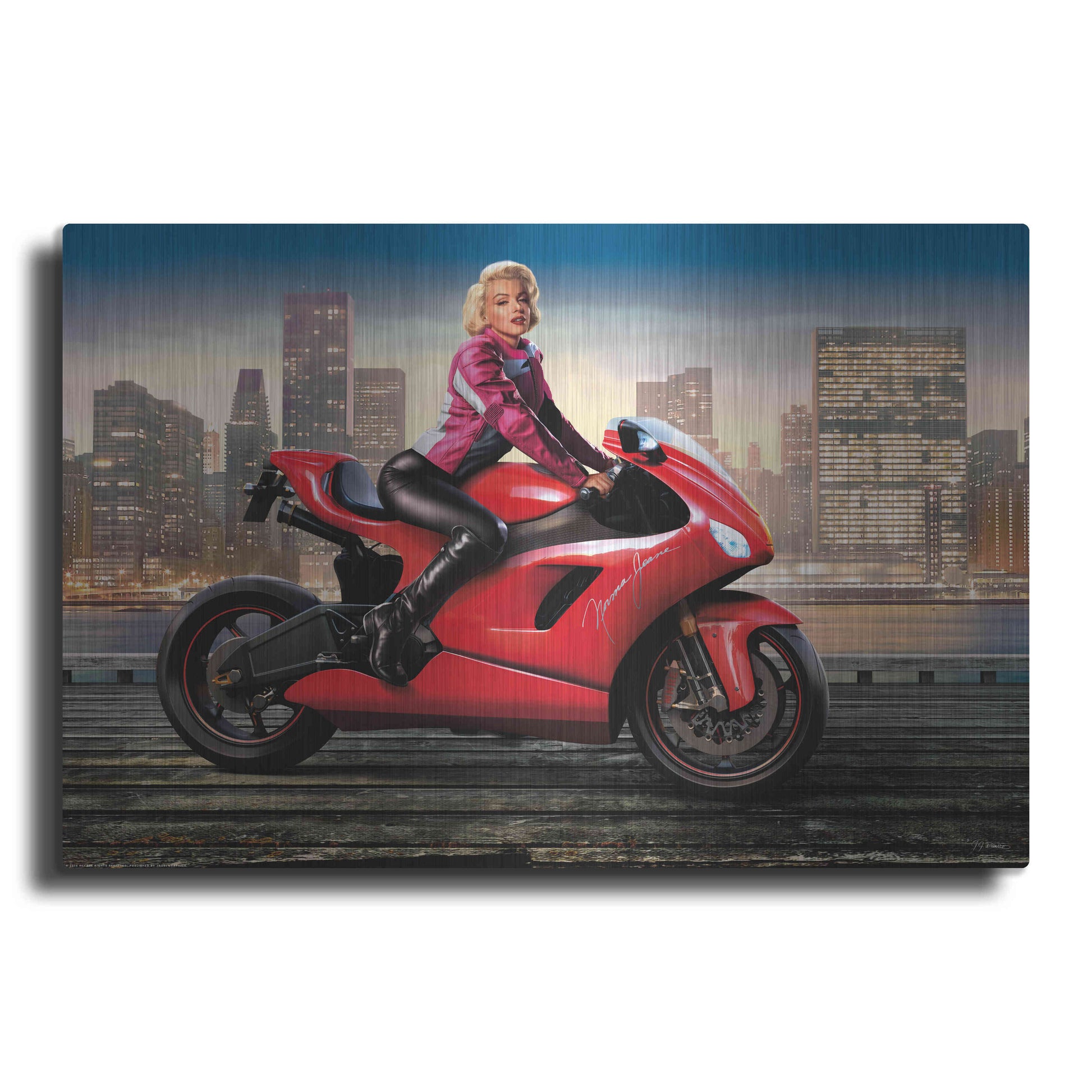 Luxe Metal Art 'Marilyn's Ride' by JJ Brando, Metal Wall Art