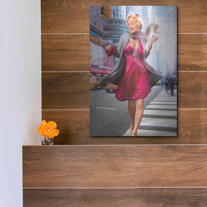 Luxe Metal Art 'Marilyn In The City' by JJ Brando, Metal Wall Art,12x16
