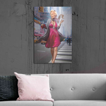 Luxe Metal Art 'Marilyn In The City' by JJ Brando, Metal Wall Art,24x36