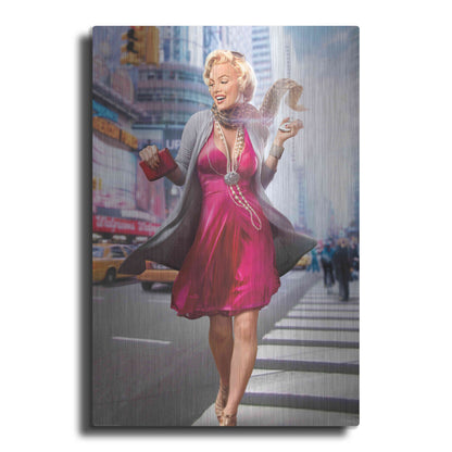 Luxe Metal Art 'Marilyn In The City' by JJ Brando, Metal Wall Art