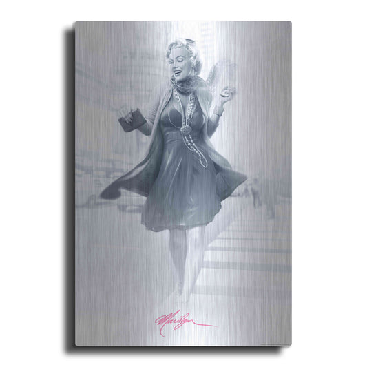 Luxe Metal Art 'Marilyn In The City Pink' by JJ Brando, Metal Wall Art