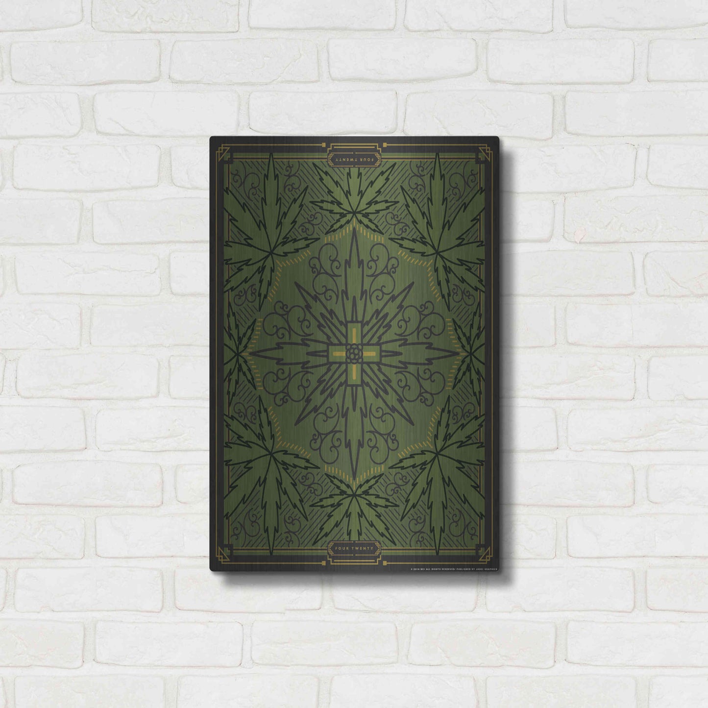 Luxe Metal Art '420 Green' by JJ Brando, Metal Wall Art,16x24