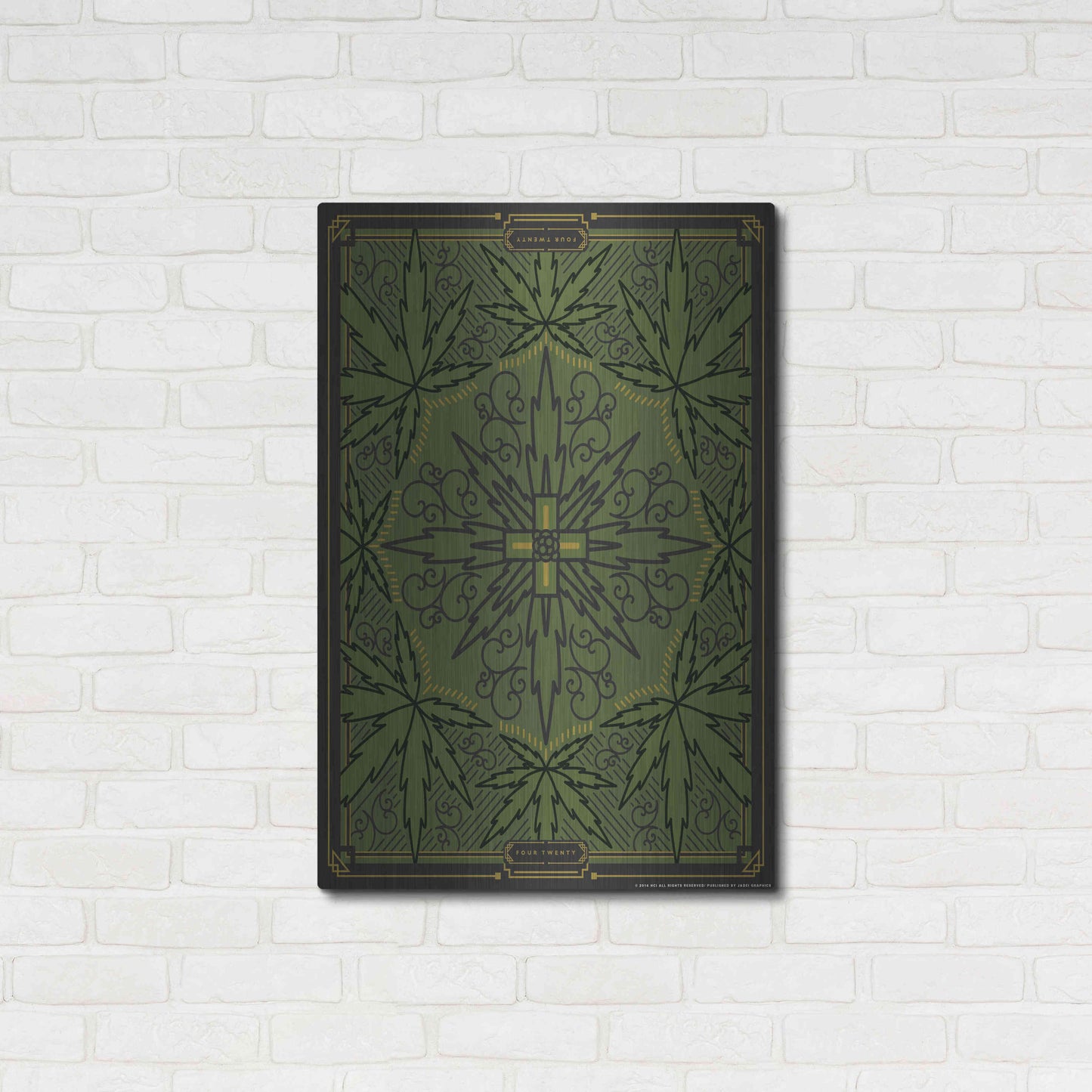 Luxe Metal Art '420 Green' by JJ Brando, Metal Wall Art,24x36