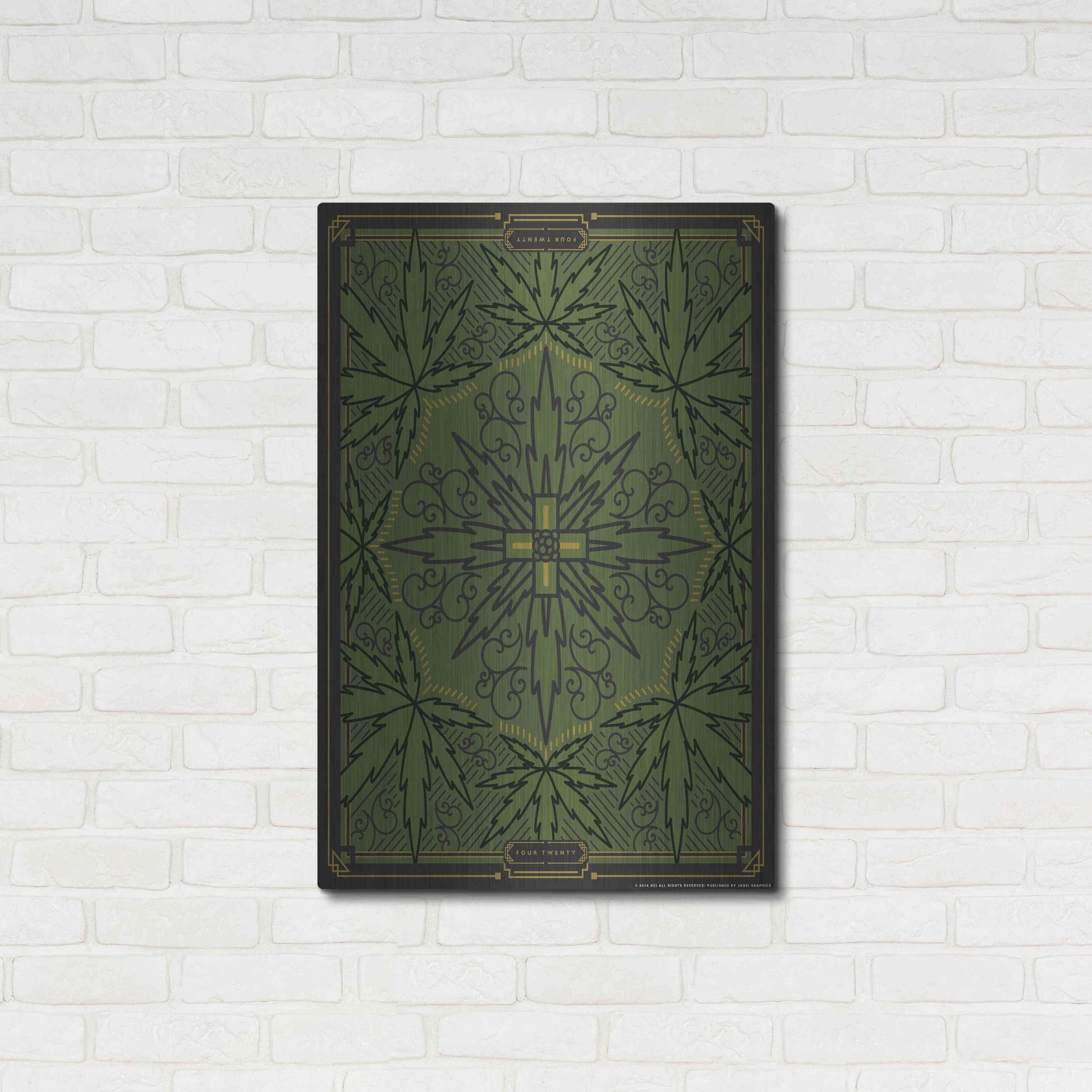 Luxe Metal Art '420 Green' by JJ Brando, Metal Wall Art,24x36