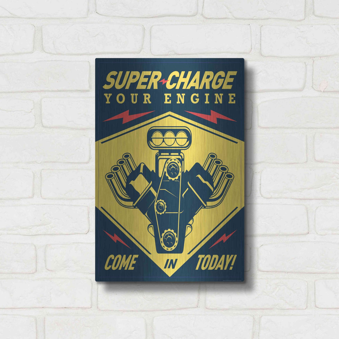 Luxe Metal Art 'Super Racing' by JJ Brando, Metal Wall Art,12x16