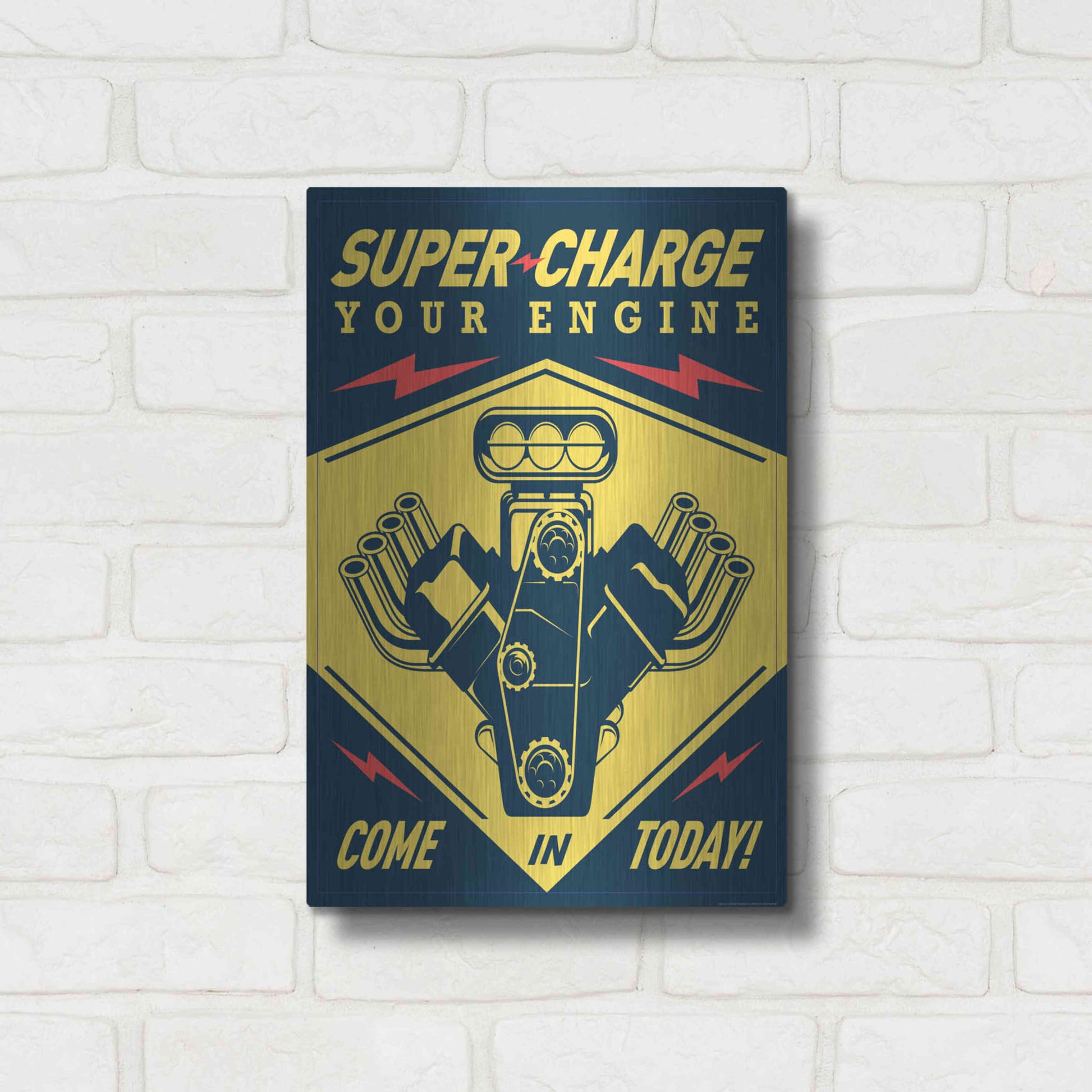 Luxe Metal Art 'Super Racing' by JJ Brando, Metal Wall Art,12x16