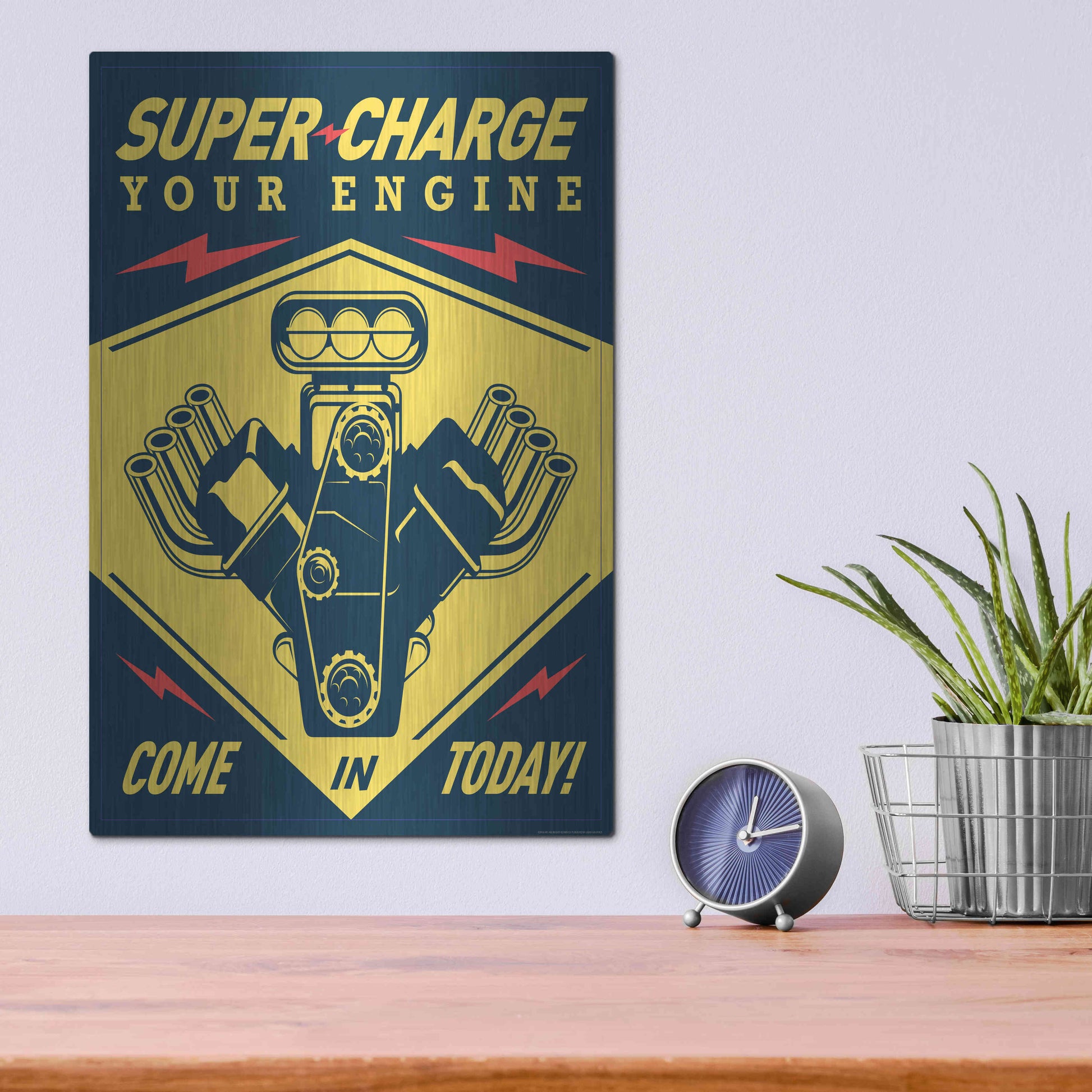 Luxe Metal Art 'Super Racing' by JJ Brando, Metal Wall Art,12x16