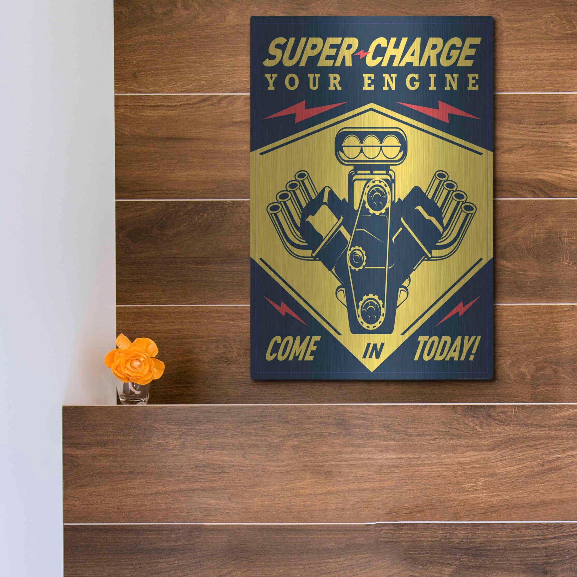 Luxe Metal Art 'Super Racing' by JJ Brando, Metal Wall Art,12x16